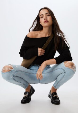 1420 Low-Waist Skinny Jeans