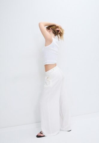 Adjustable Wide-Leg Trousers