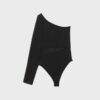 Asymmetric Bodysuit with Sheer Details Asymmetric Bodysuit with Sheer Details