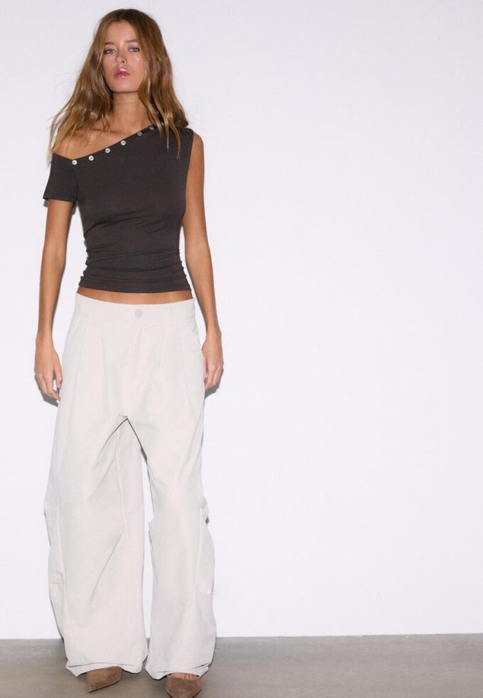 Asymmetric Button T-Shirt Asymmetric Button T-Shirt