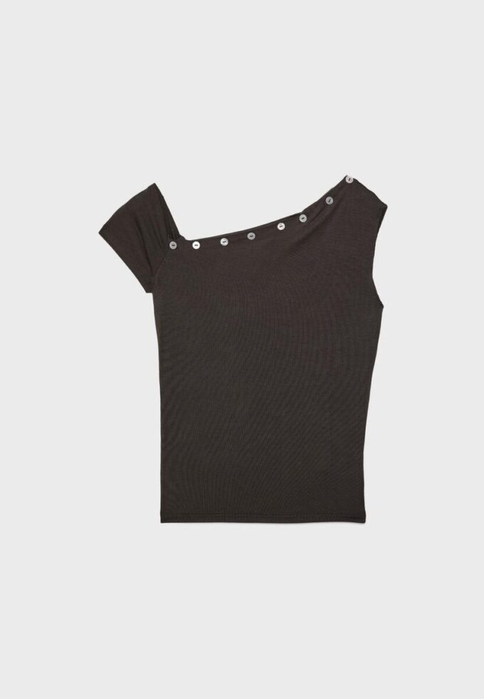 Asymmetric Button T-Shirt Asymmetric Button T-Shirt