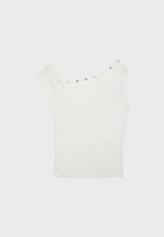 Asymmetric Button T-Shirt Asymmetric Button T-Shirt