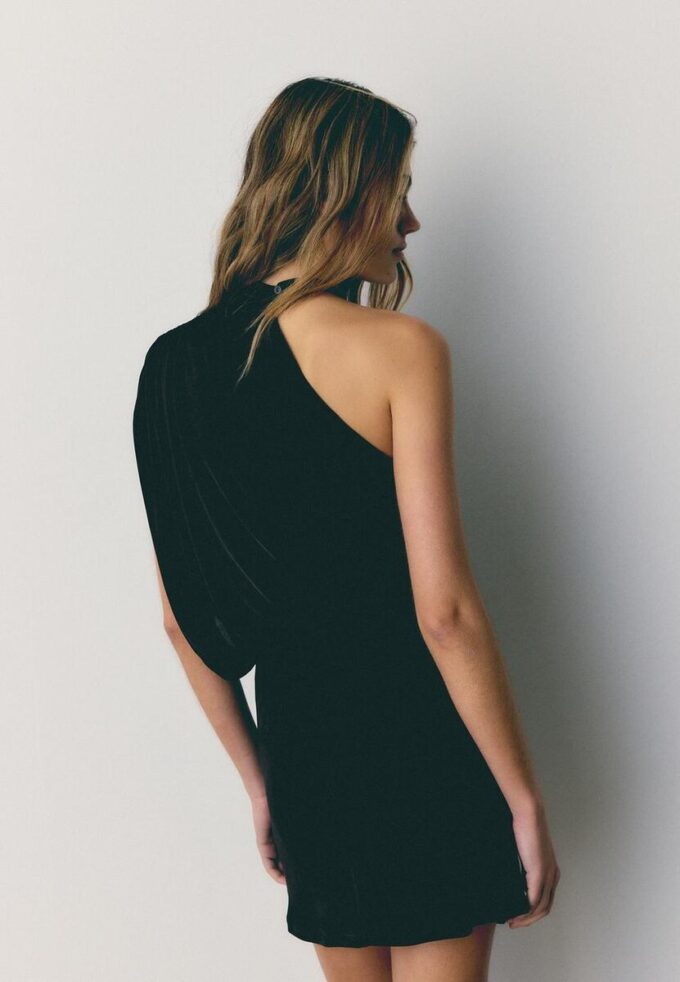 Asymmetric Draped Short Dress Asymmetric Draped Short Dress