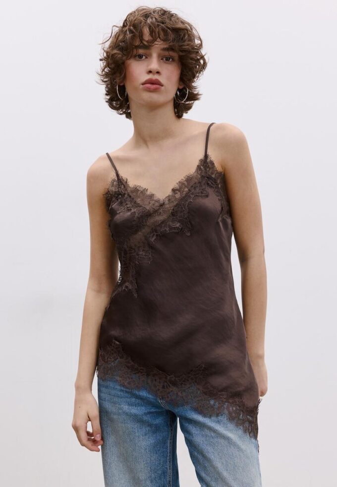 Asymmetric Lace Camisole Top