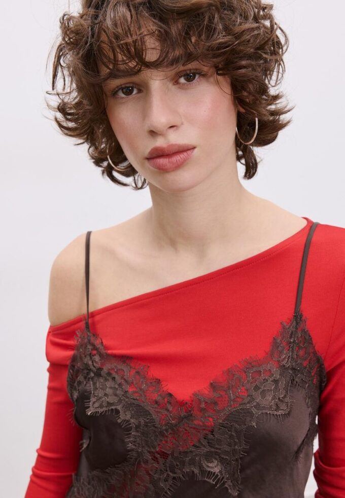 Asymmetric Lace Camisole Top