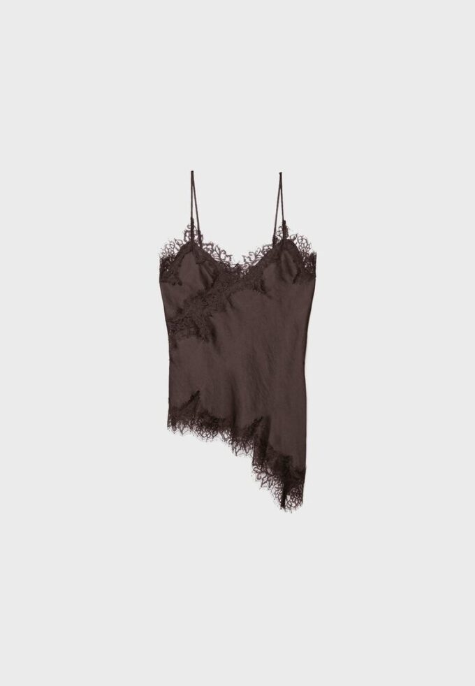 Asymmetric Lace Camisole Top