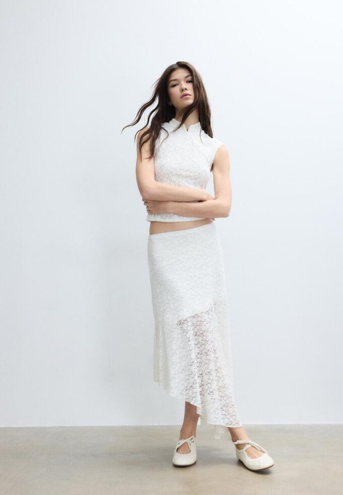 Asymmetric Lace Midi Skirt Asymmetric Lace Midi Skirt
