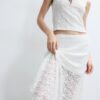 Asymmetric Lace Midi Skirt Asymmetric Lace Midi Skirt