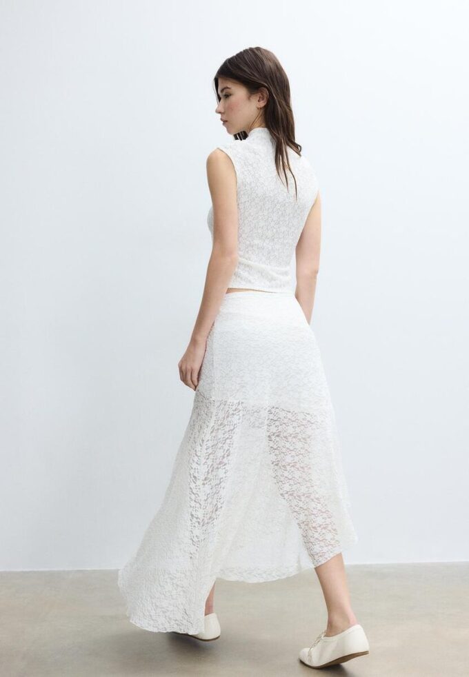 Asymmetric Lace Midi Skirt Asymmetric Lace Midi Skirt