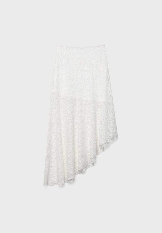 Asymmetric Lace Midi Skirt Asymmetric Lace Midi Skirt