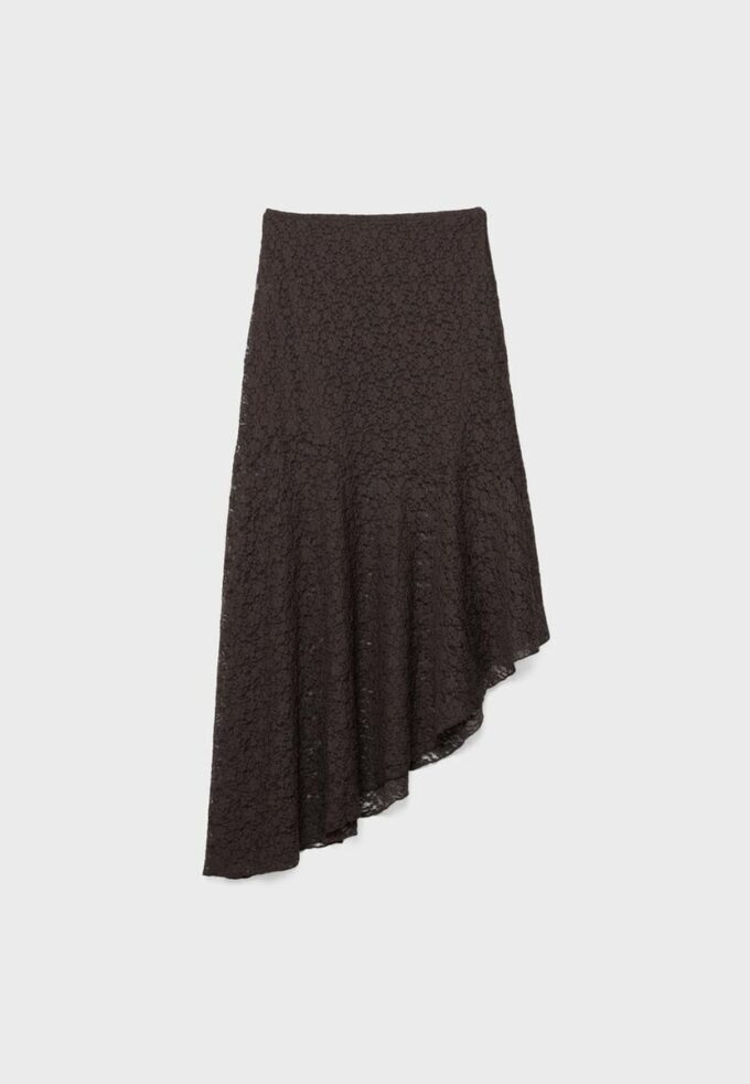 Asymmetric Lace Midi Skirt Asymmetric Lace Midi Skirt