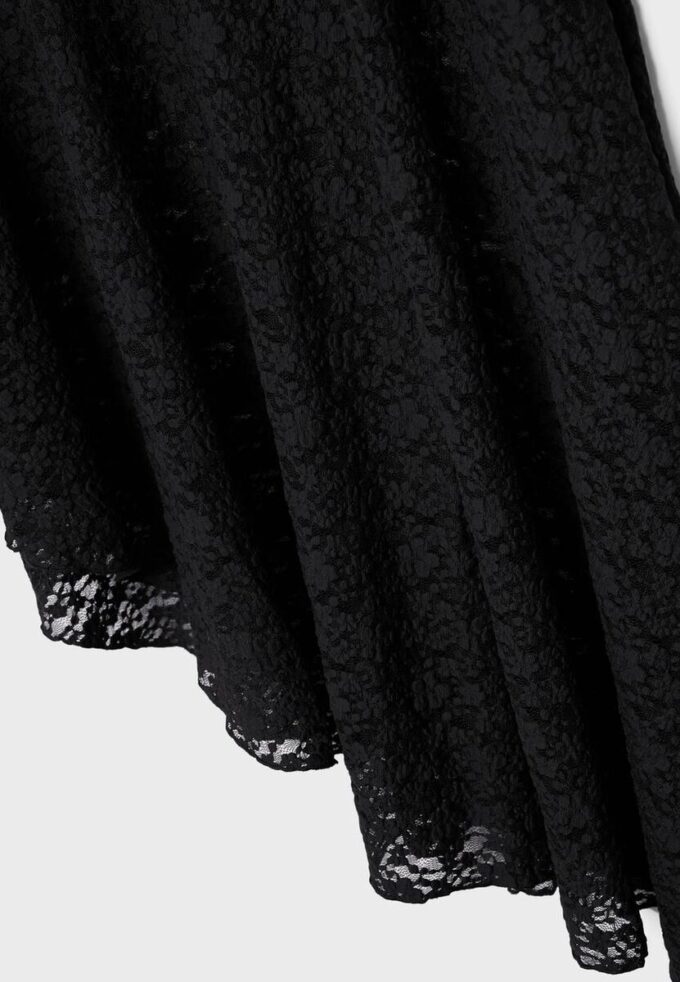 Asymmetric Lace Midi Skirt