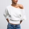 Asymmetric Ribbed Hem Knit Sweater Asymmetric Ribbed Hem Knit Sweater