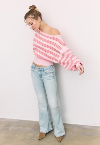 Asymmetric Ribbed Hem Knit Sweater