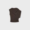 Asymmetric Stud-Detail Sleeveless Top