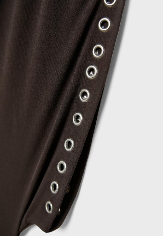Asymmetric Stud-Detail Sleeveless Top