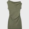 Asymmetric Stud Mini Dress