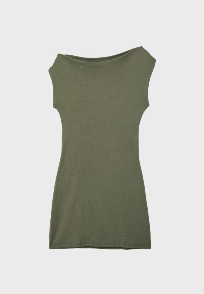 Asymmetric Stud Mini Dress