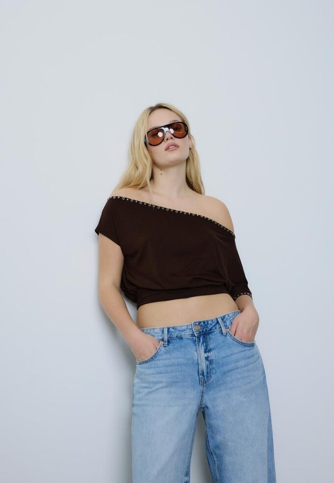 Asymmetric Stud T-Shirt