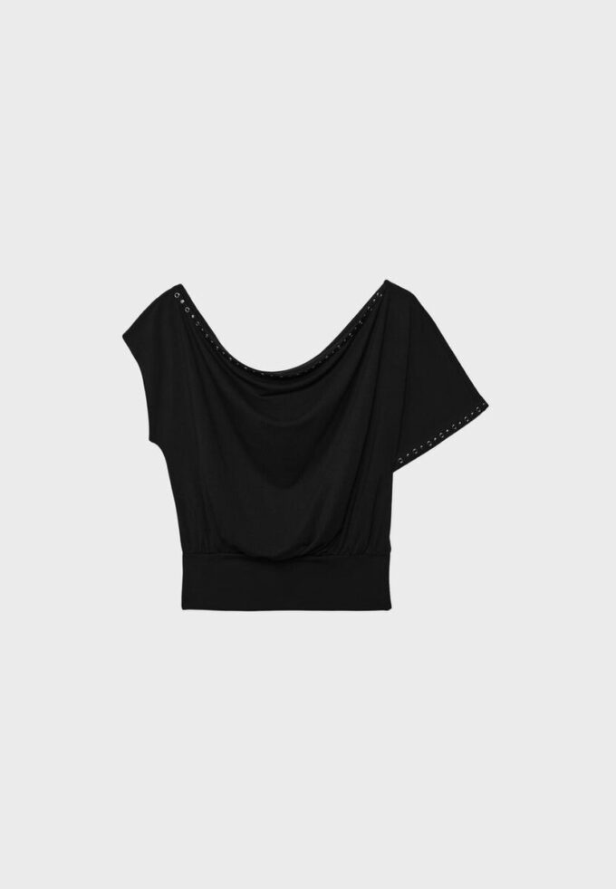 Asymmetric Stud T-Shirt