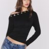 Asymmetric T-Shirt with Eyelets Asymmetric T-Shirt with Eyelets