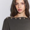 Asymmetric T-Shirt with Eyelets Asymmetric T-Shirt with Eyelets