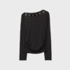 Asymmetric T-Shirt with Eyelets Asymmetric T-Shirt with Eyelets