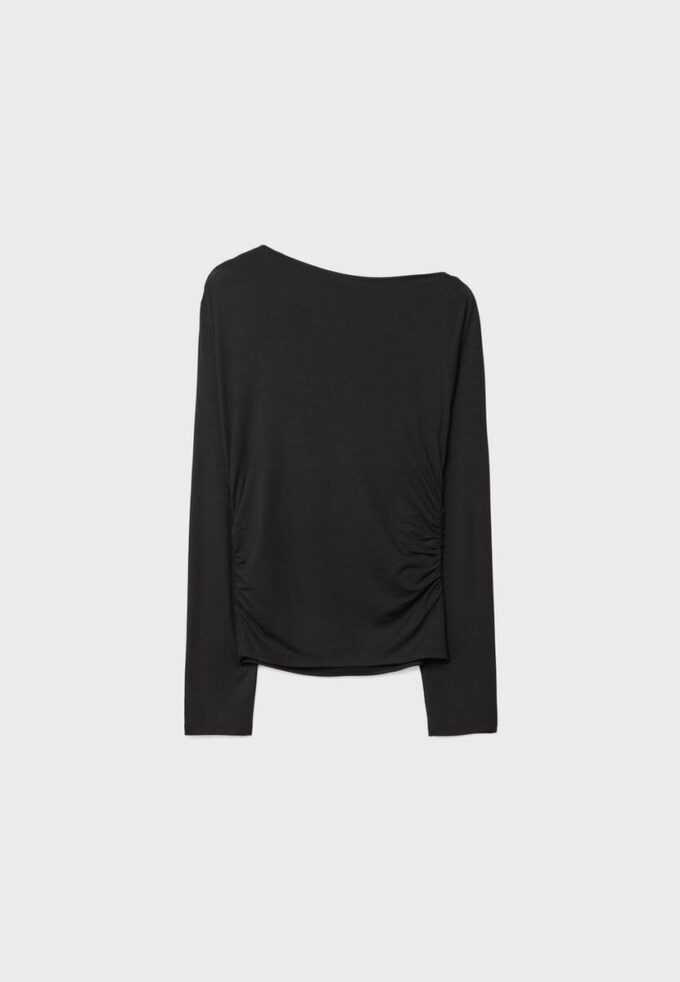 Asymmetric T-Shirt with Eyelets Asymmetric T-Shirt with Eyelets