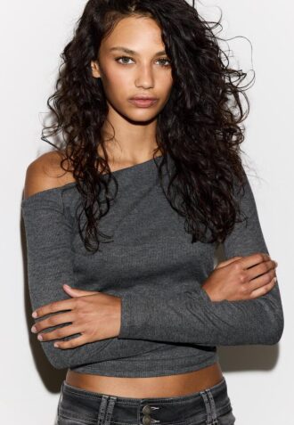 Asymmetric T-Shirt with Gathered Detail