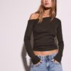 Asymmetric T-Shirt with Gathered Detail Asymmetric T-Shirt with Gathered Detail