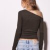 Asymmetric T-Shirt with Gathered Detail Asymmetric T-Shirt with Gathered Detail