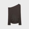 Asymmetric T-Shirt with Gathered Detail Asymmetric T-Shirt with Gathered Detail