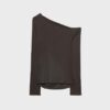 Asymmetric T-Shirt with Gathered Detail Asymmetric T-Shirt with Gathered Detail