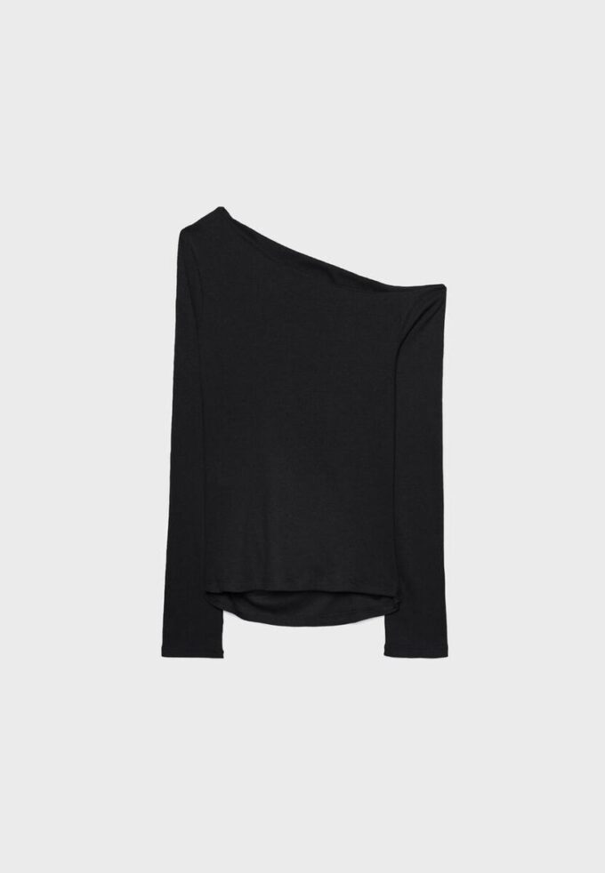 Asymmetric T-Shirt with Gathered Detail Asymmetric T-Shirt with Gathered Detail
