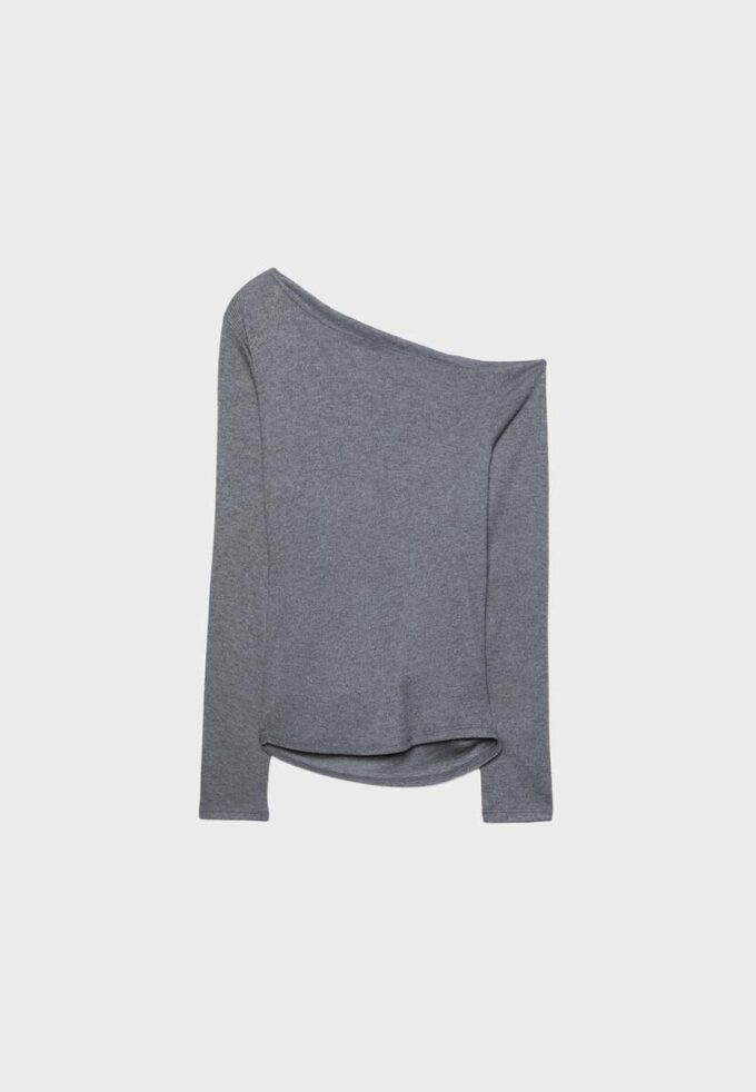 Asymmetric T-Shirt with Gathered Detail Asymmetric T-Shirt with Gathered Detail