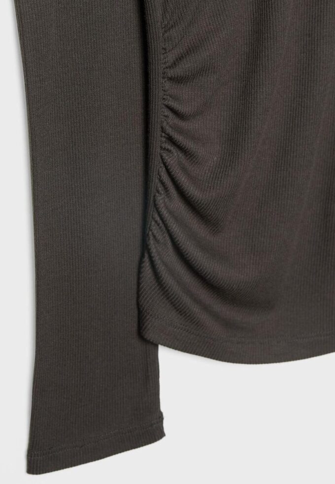 Asymmetric T-Shirt with Gathered Detail Asymmetric T-Shirt with Gathered Detail