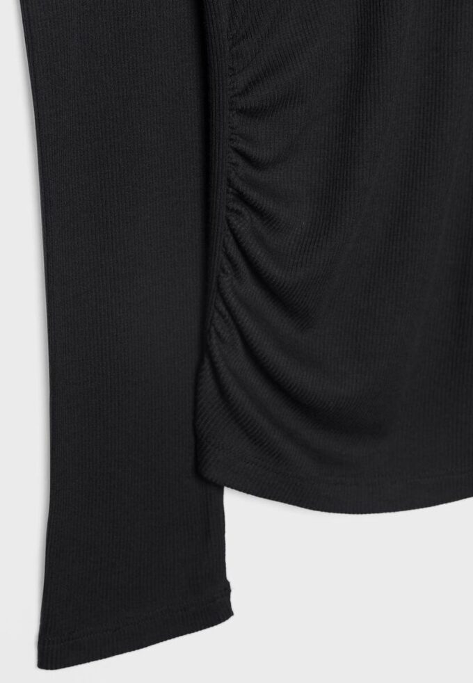 Asymmetric T-Shirt with Gathered Detail Asymmetric T-Shirt with Gathered Detail