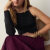 Asymmetric T-Shirt with Metal Buckle Asymmetric T-Shirt with Metal Buckle