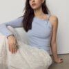 Asymmetric T-Shirt with Metal Buckle Asymmetric T-Shirt with Metal Buckle