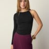 Asymmetric T-Shirt with Metal Buckle Asymmetric T-Shirt with Metal Buckle