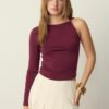 Asymmetric T-Shirt with Metal Buckle Asymmetric T-Shirt with Metal Buckle