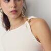 Asymmetric T-Shirt with Metal Buckle Asymmetric T-Shirt with Metal Buckle