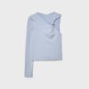 Asymmetric T-Shirt with Metal Buckle Asymmetric T-Shirt with Metal Buckle