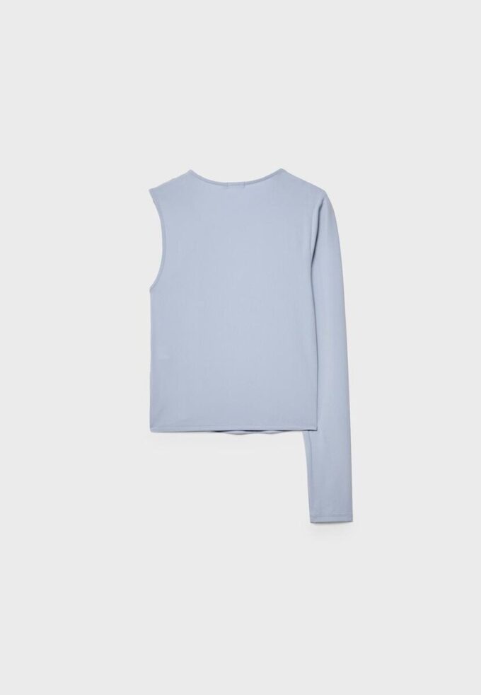 Asymmetric T-Shirt with Metal Buckle Asymmetric T-Shirt with Metal Buckle