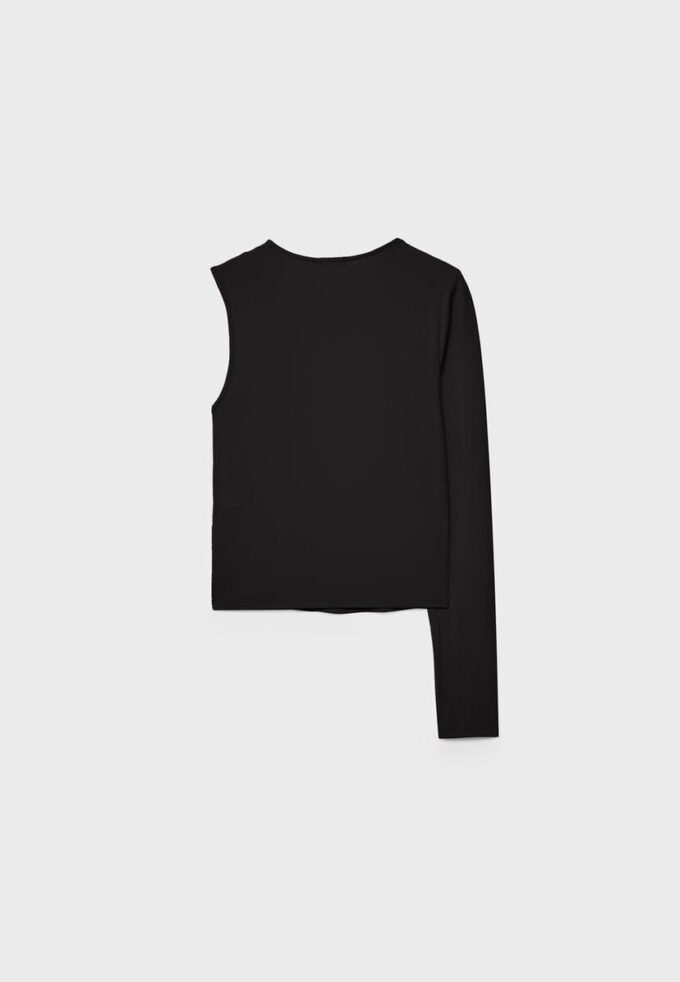Asymmetric T-Shirt with Metal Buckle Asymmetric T-Shirt with Metal Buckle