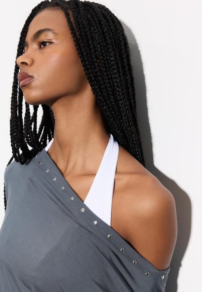 Asymmetric T-Shirt with Studs