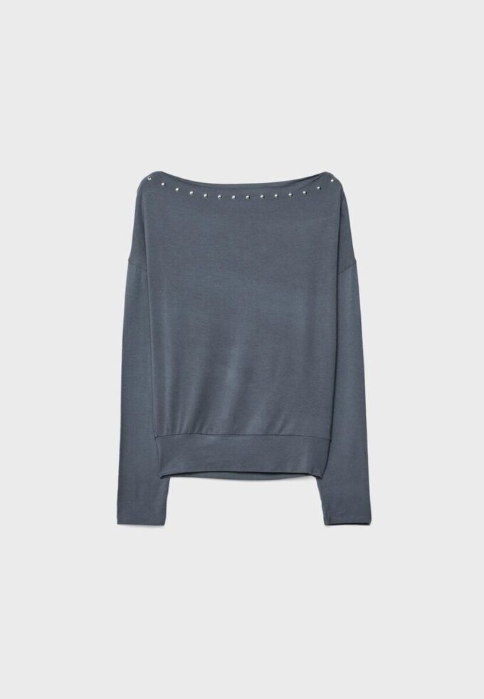 Asymmetric T-Shirt with Studs