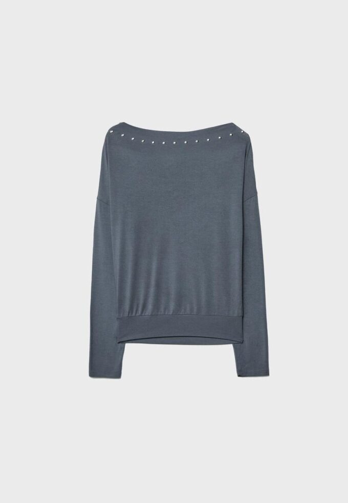Asymmetric T-Shirt with Studs