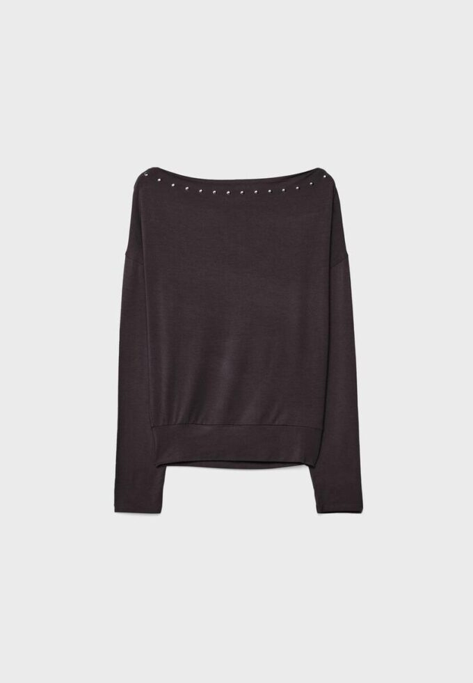 Asymmetric T-Shirt with Studs