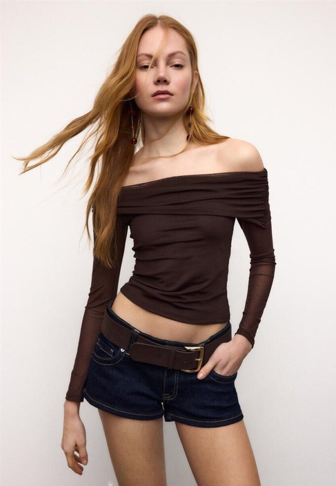 Asymmetric Tulle T-Shirt Asymmetric Tulle T-Shirt